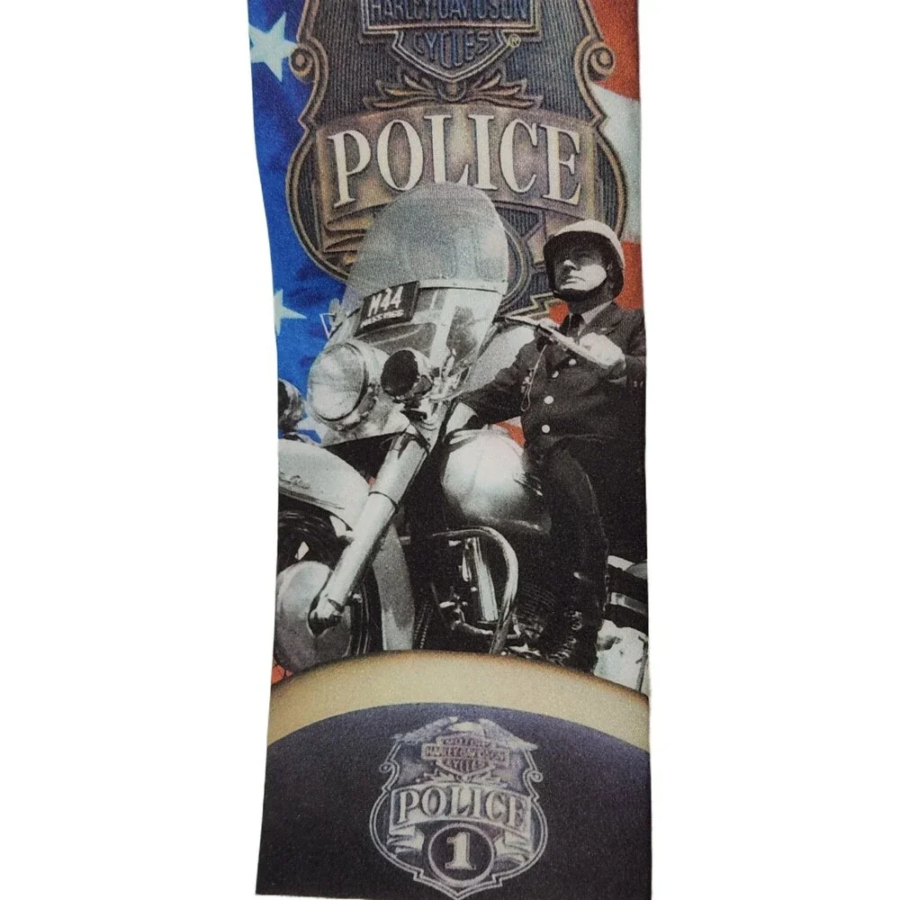 Harley Davidson Police Force Tie Vintage 1998 Motorcycle Cop USA Flag Patriotic